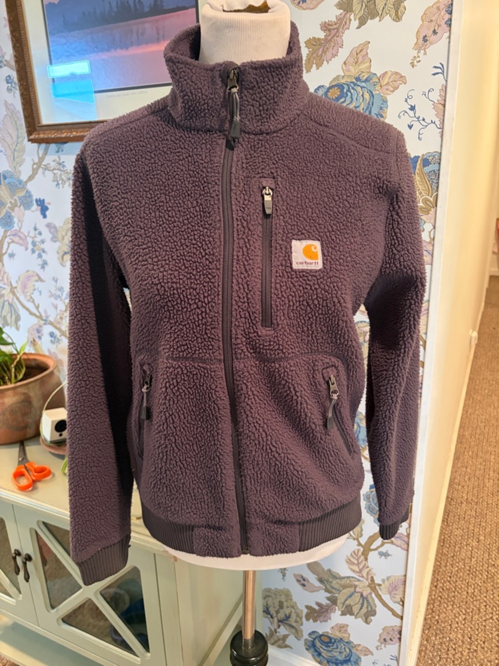 Carhartt Women's Sherpa Fleece Jacket in Dark Gray